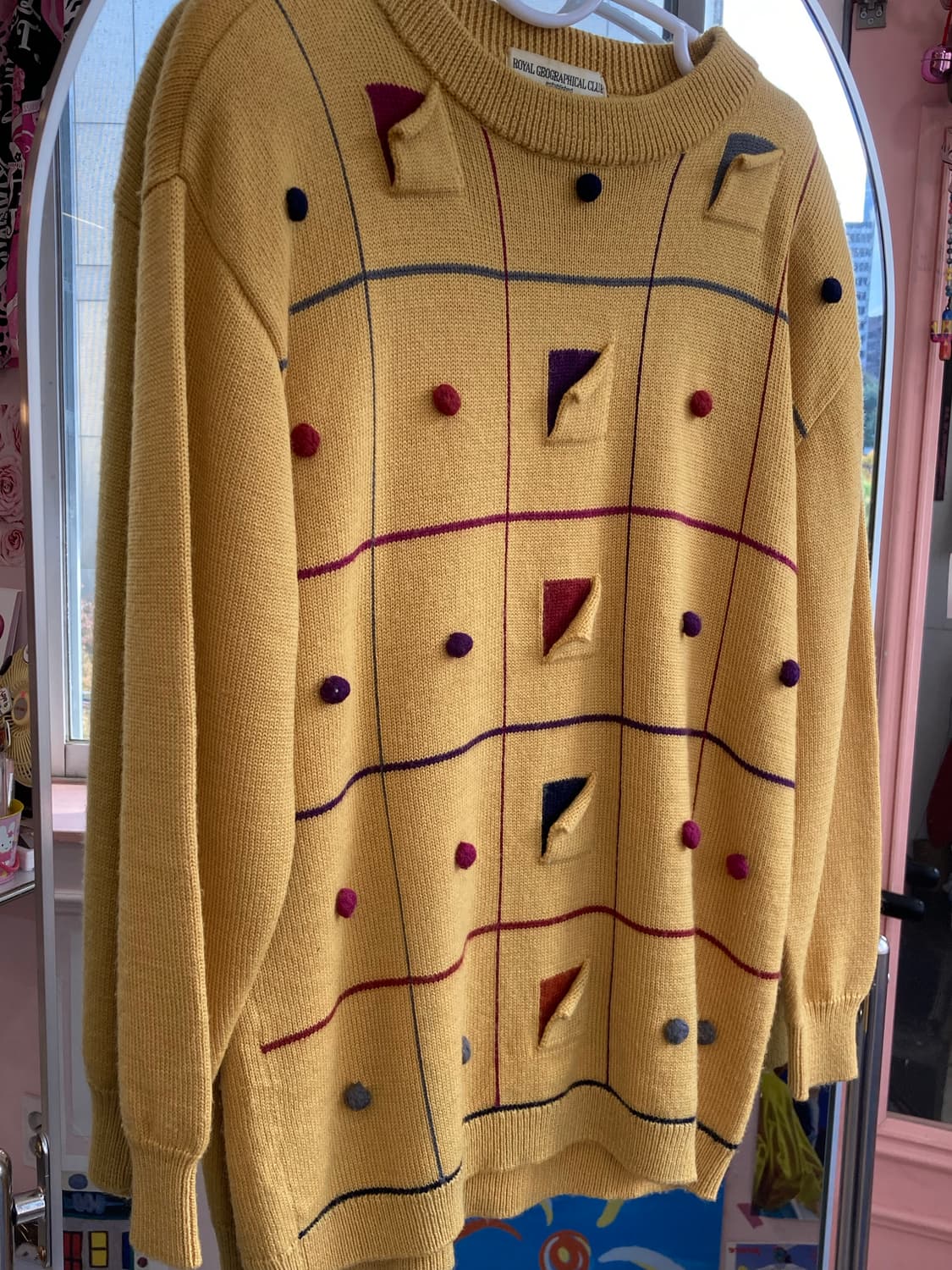 빈티지 옐로우 방울 니트 상품이미지3