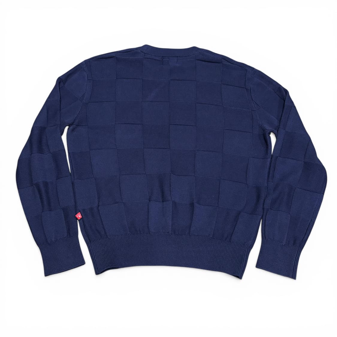 L 에이카화이트 AECA 다크네이비 체커보드 니트 상품이미지2