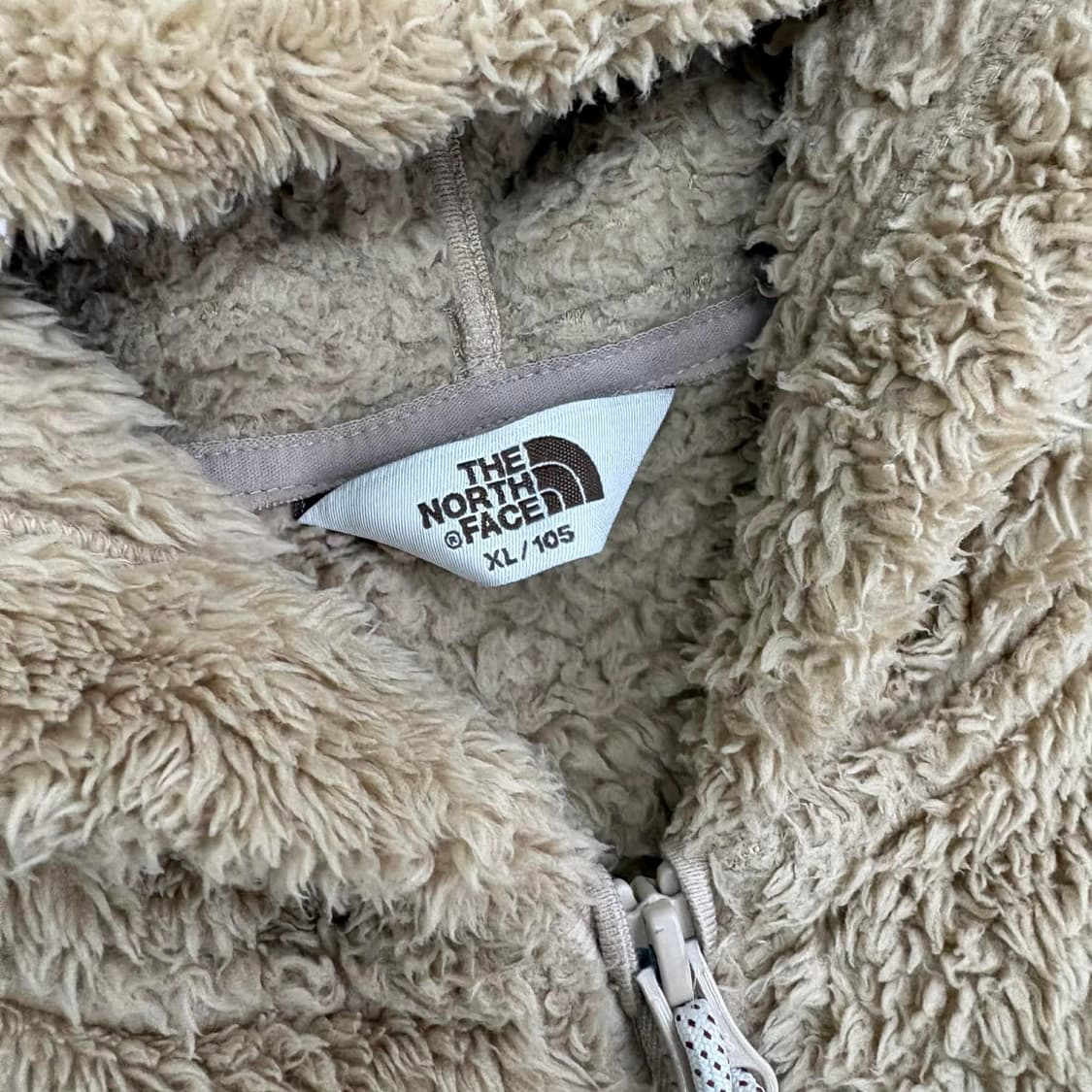 노스페이스 베이지 플리스 자켓 쉐르파 후리스 희귀져지(XL) 상품이미지4