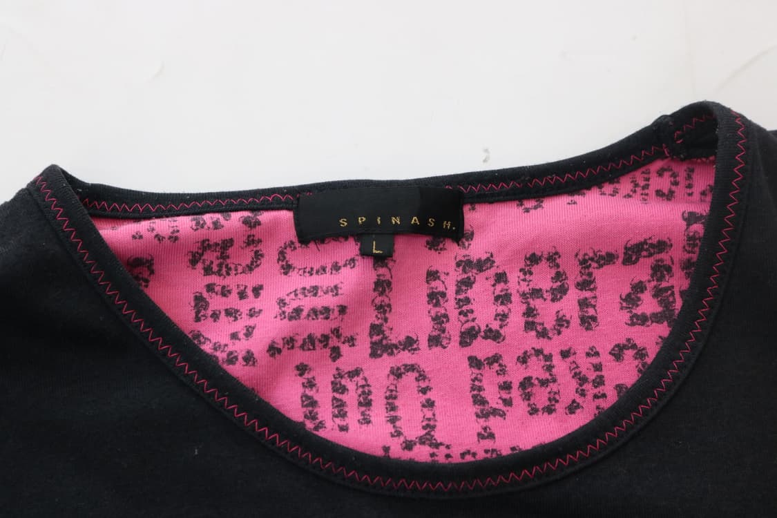 SPINASH 스피나쉬 펑크 그래피티 핑크 타탄 체크 롱슬리브 티셔츠 상품이미지4