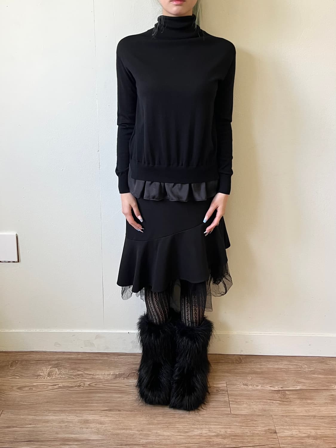 japan vtg 레이어드 블랙 터틀넥  상품이미지6