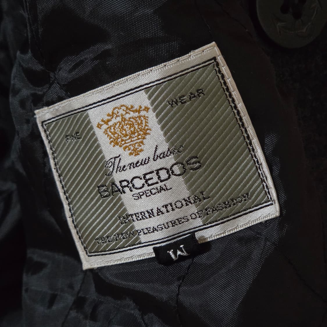 일본 빈티지 더블 버튼 차콜 누빔 미디 코트 상품이미지10