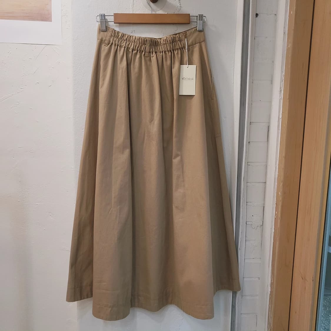 W closet 베이지 포켓 면스커트 상품이미지5