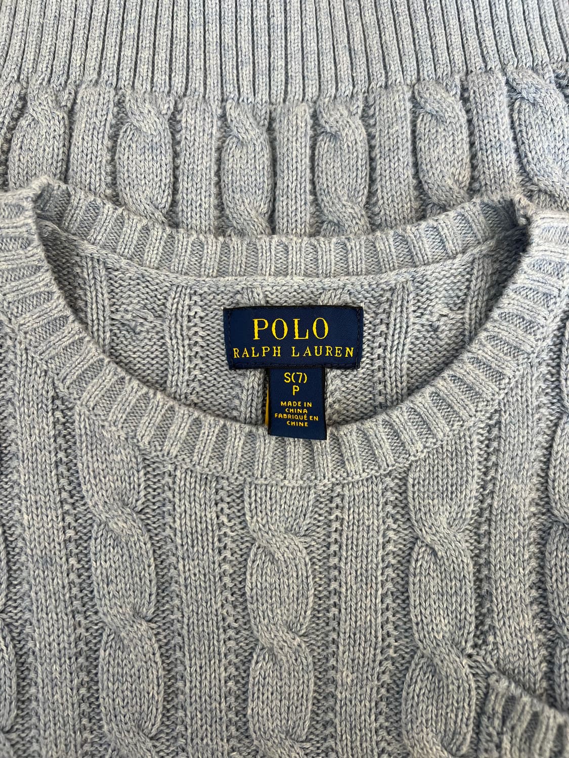 폴로랄프로렌 키즈 스카이블루 라운드니트 반팔케이블니트 상품이미지5