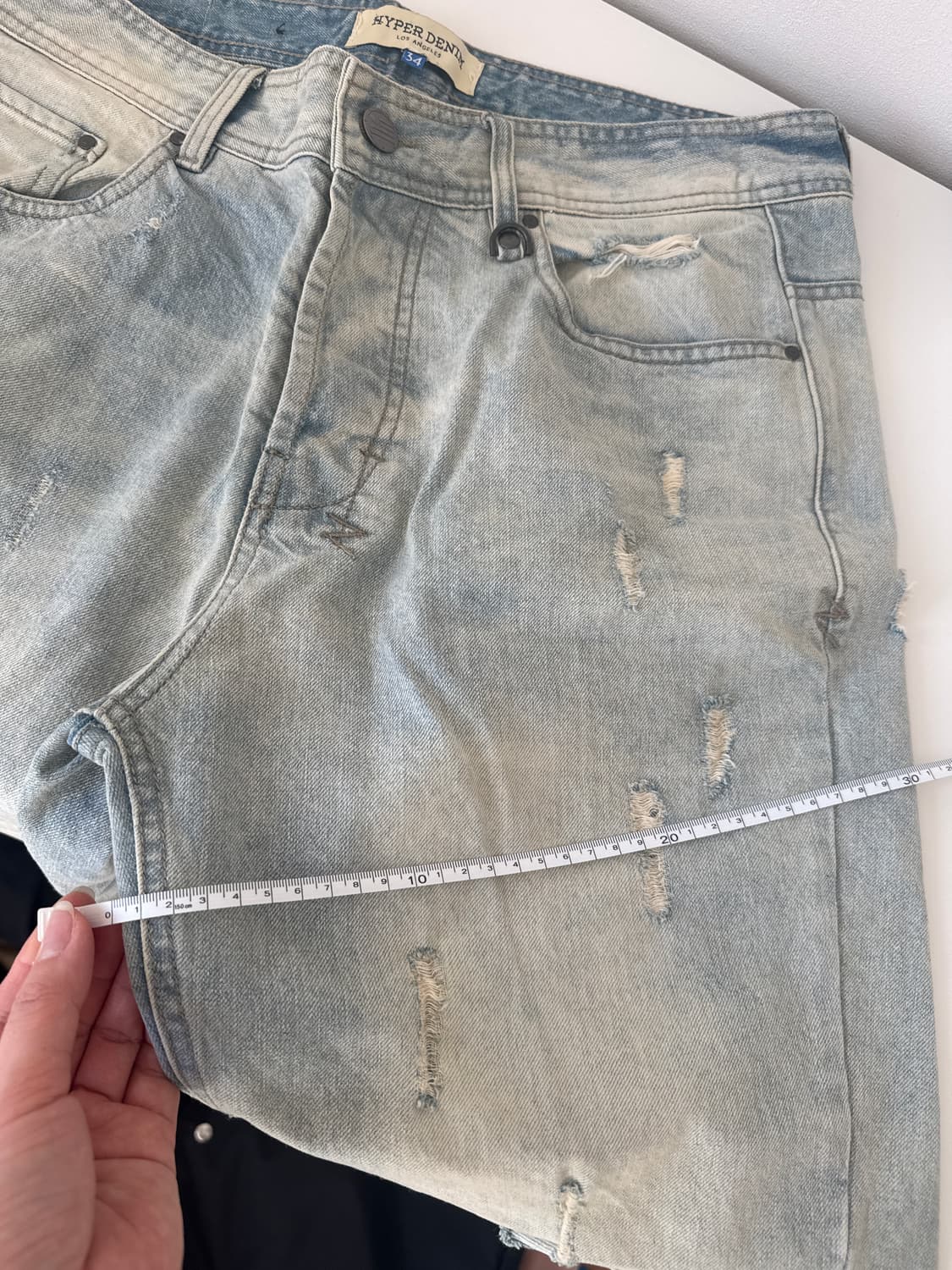 HYPER DENIM 연청 데미지 청바지 34 상품이미지7