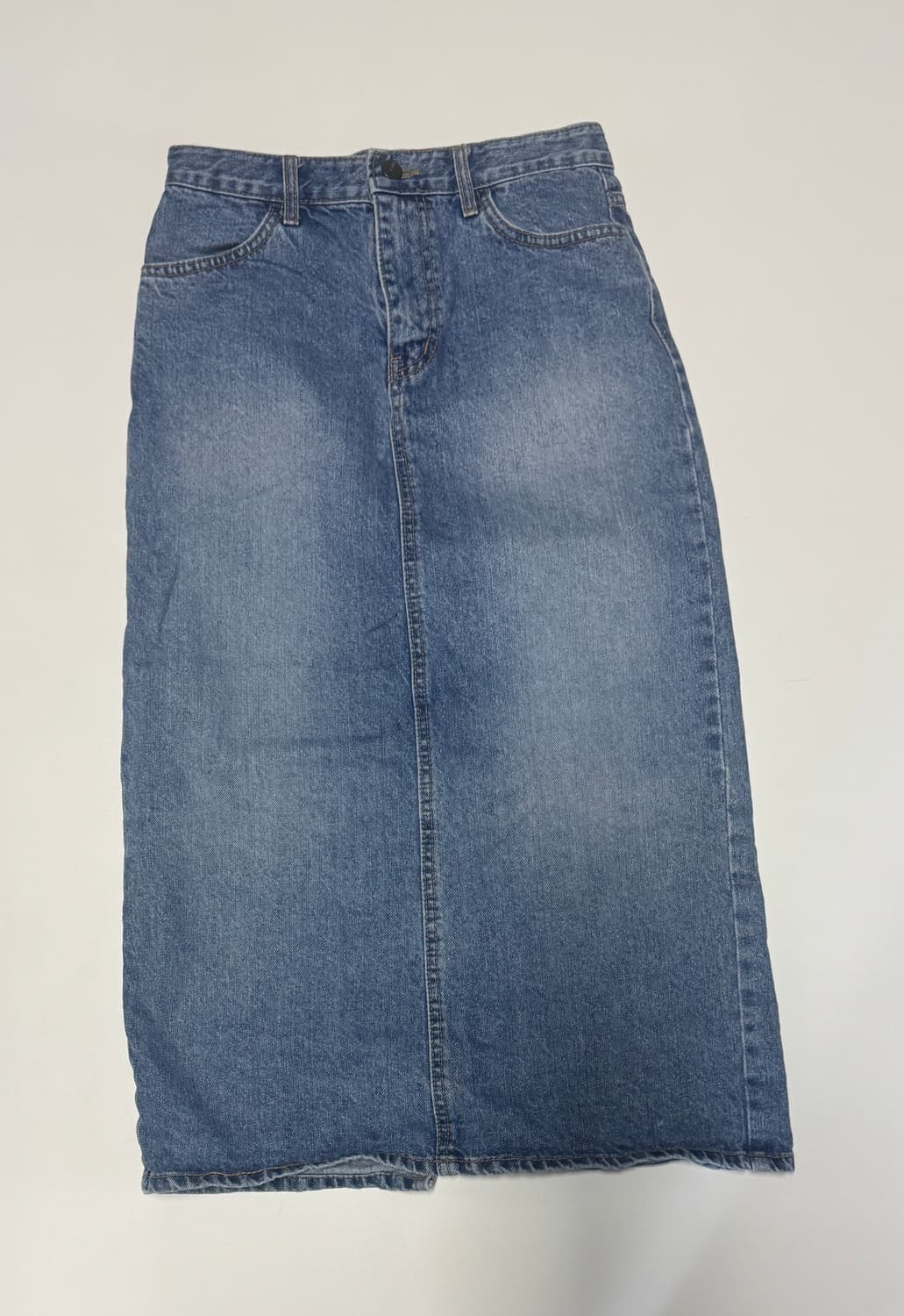 여성 블랙업 BLACKUP 빈티지 워싱 데님 롱 스커트 S 상품이미지1