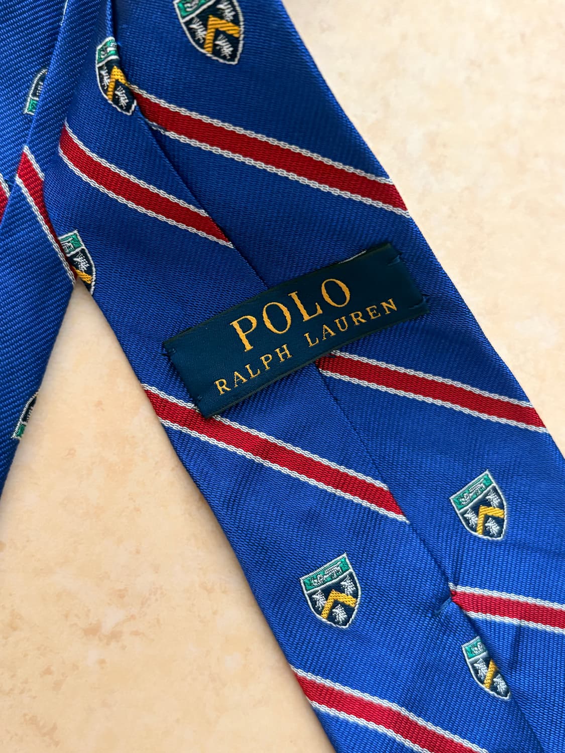 폴로 랄프로렌 실크 방패 넥타이 이탈리아제 크레스트 블루 상품이미지3