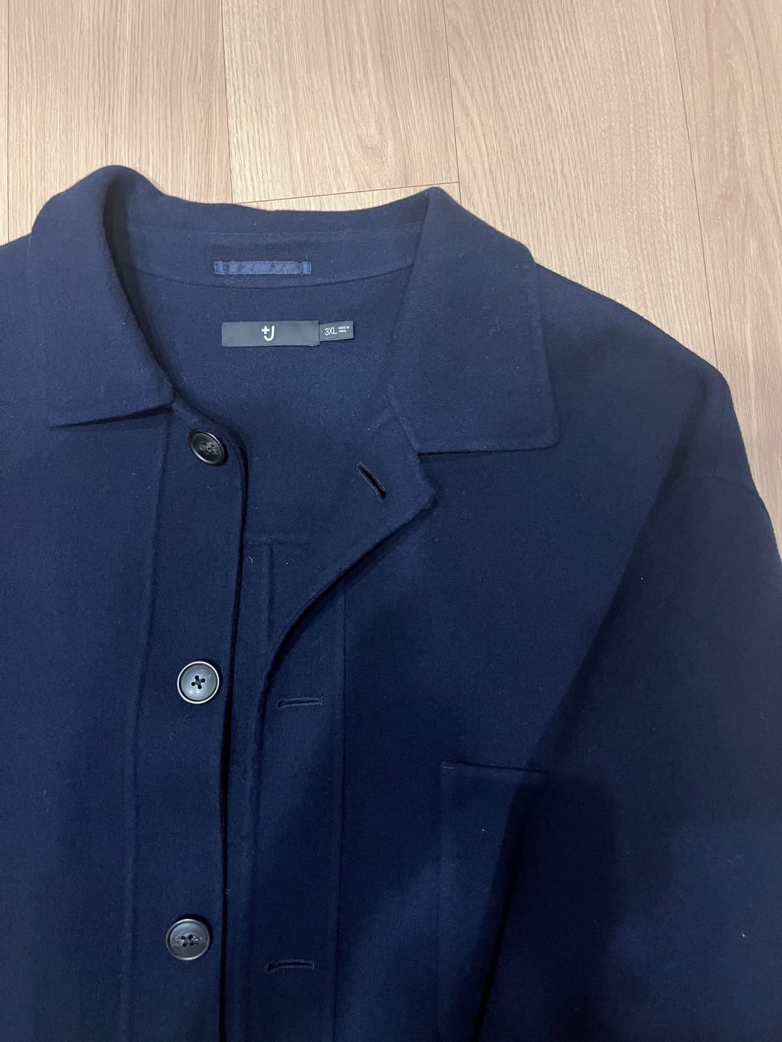 유니클로x질샌더 Uniqlo +J 네이비 울 코트 (3XL) 상품이미지1