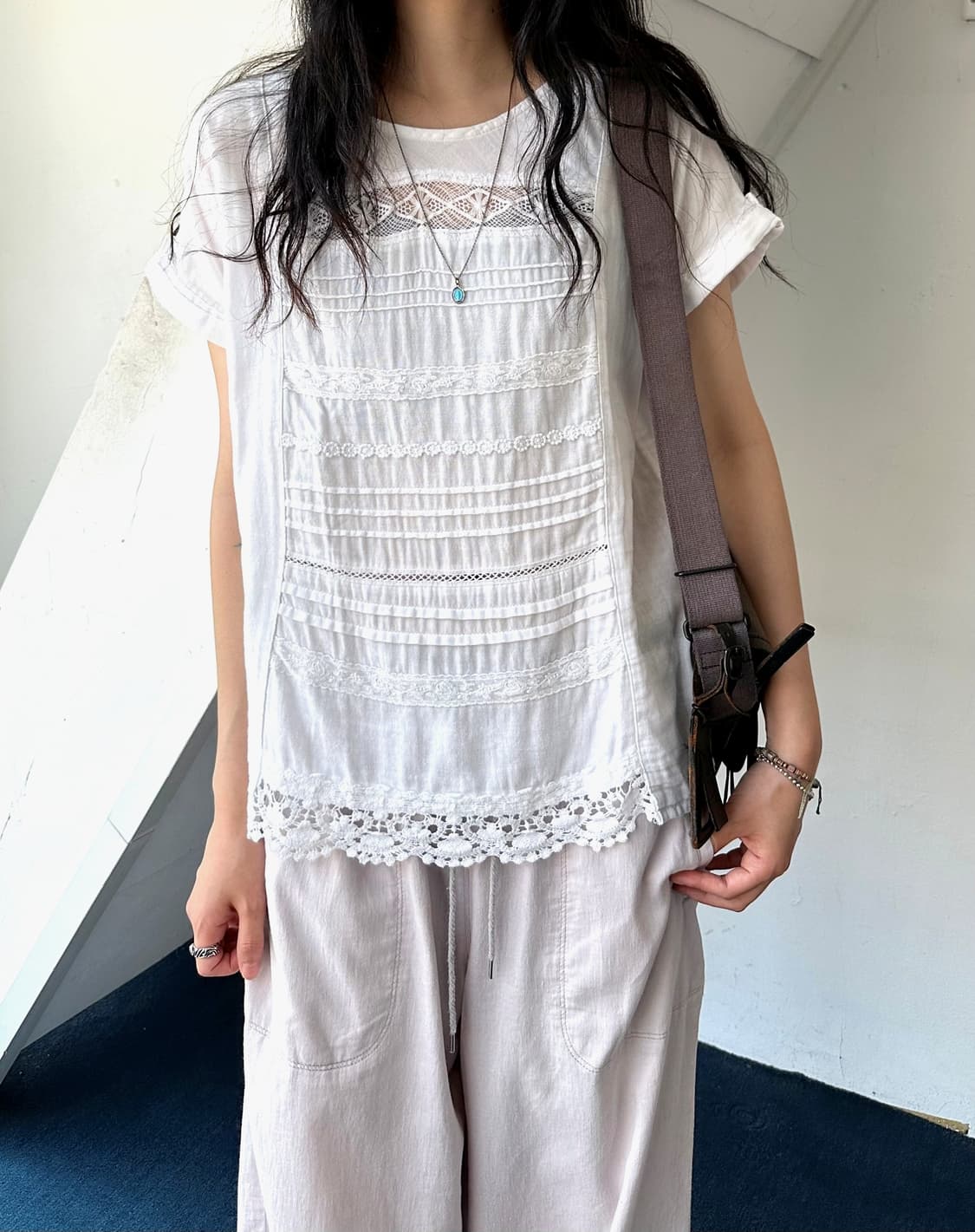 Natural cotton vintage pattern P/O shirt 상품이미지10