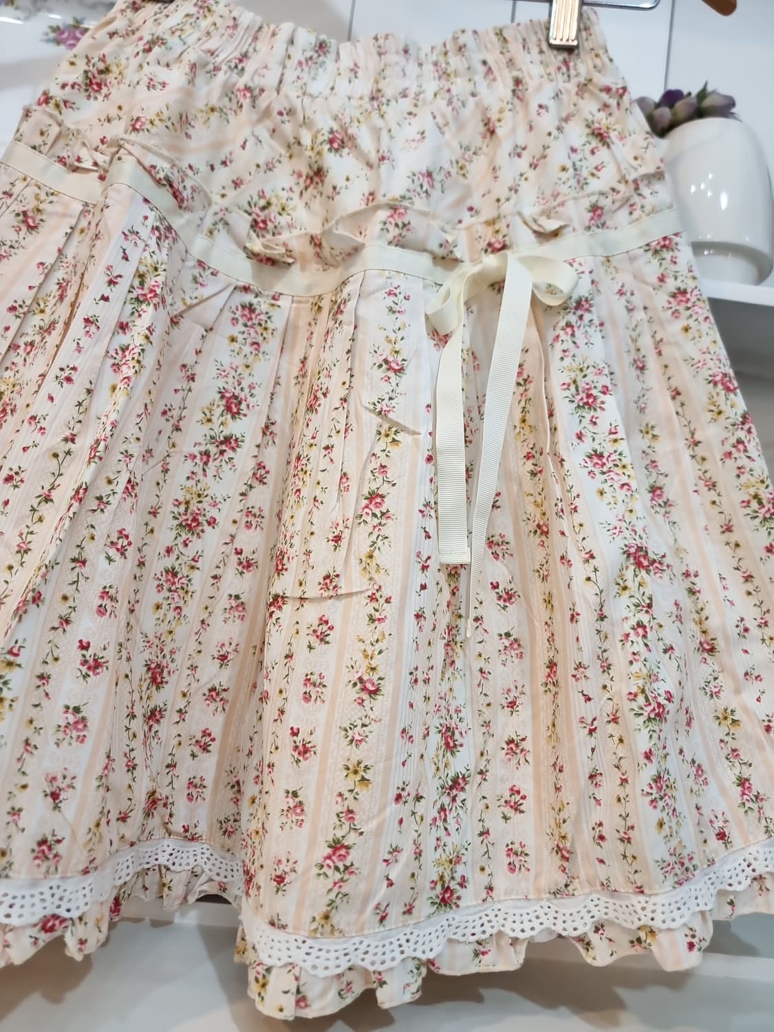 플라워 패턴 레이스 스커트 상품이미지2