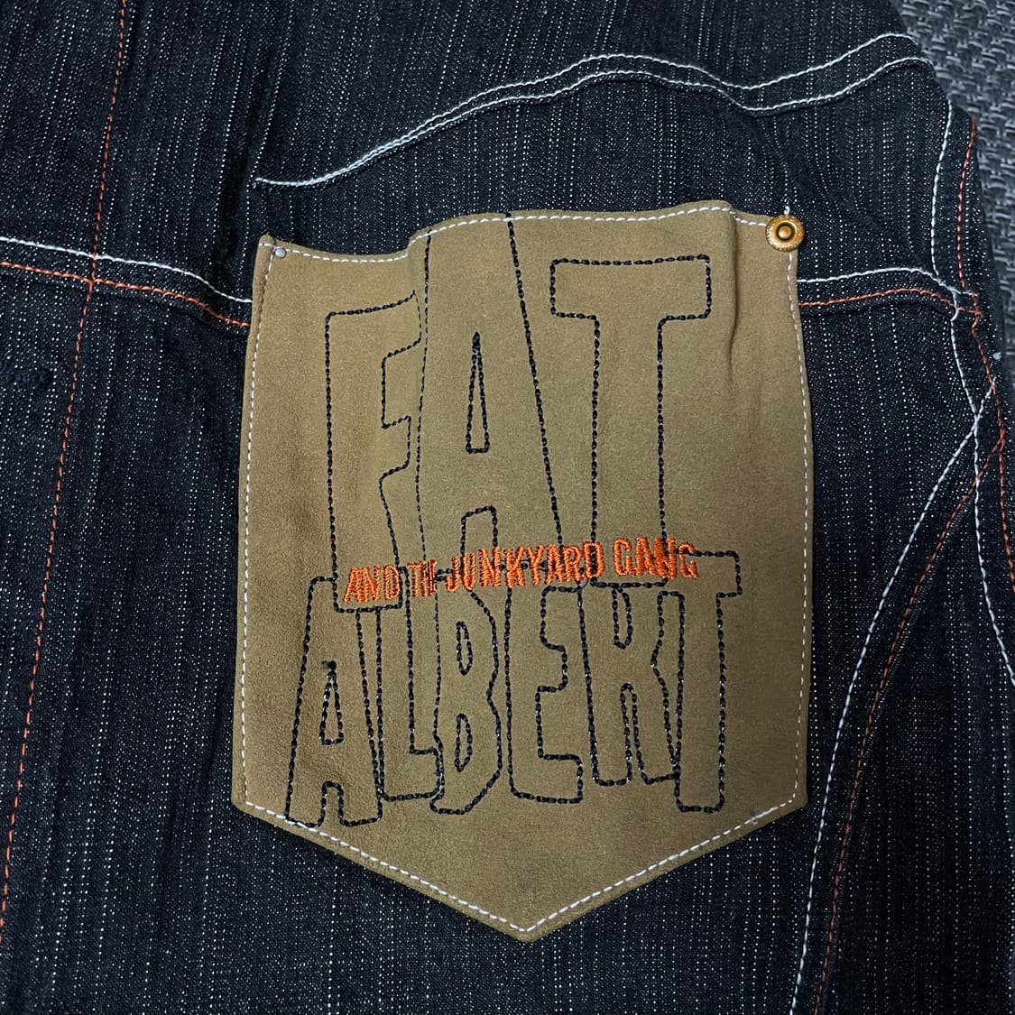 플래티넘 후부 팻알버트 흑청 데님 셔츠 자켓 105 상품이미지5