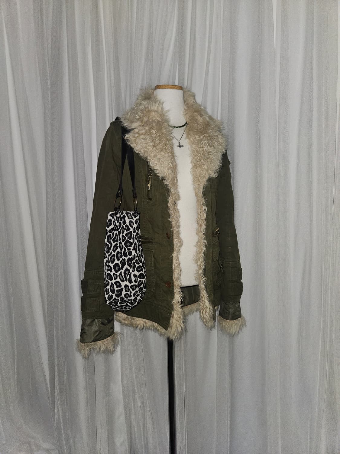 spiral girl 2000s y2k 오네갸루 히메 야상 코트 퍼자켓 상품이미지2