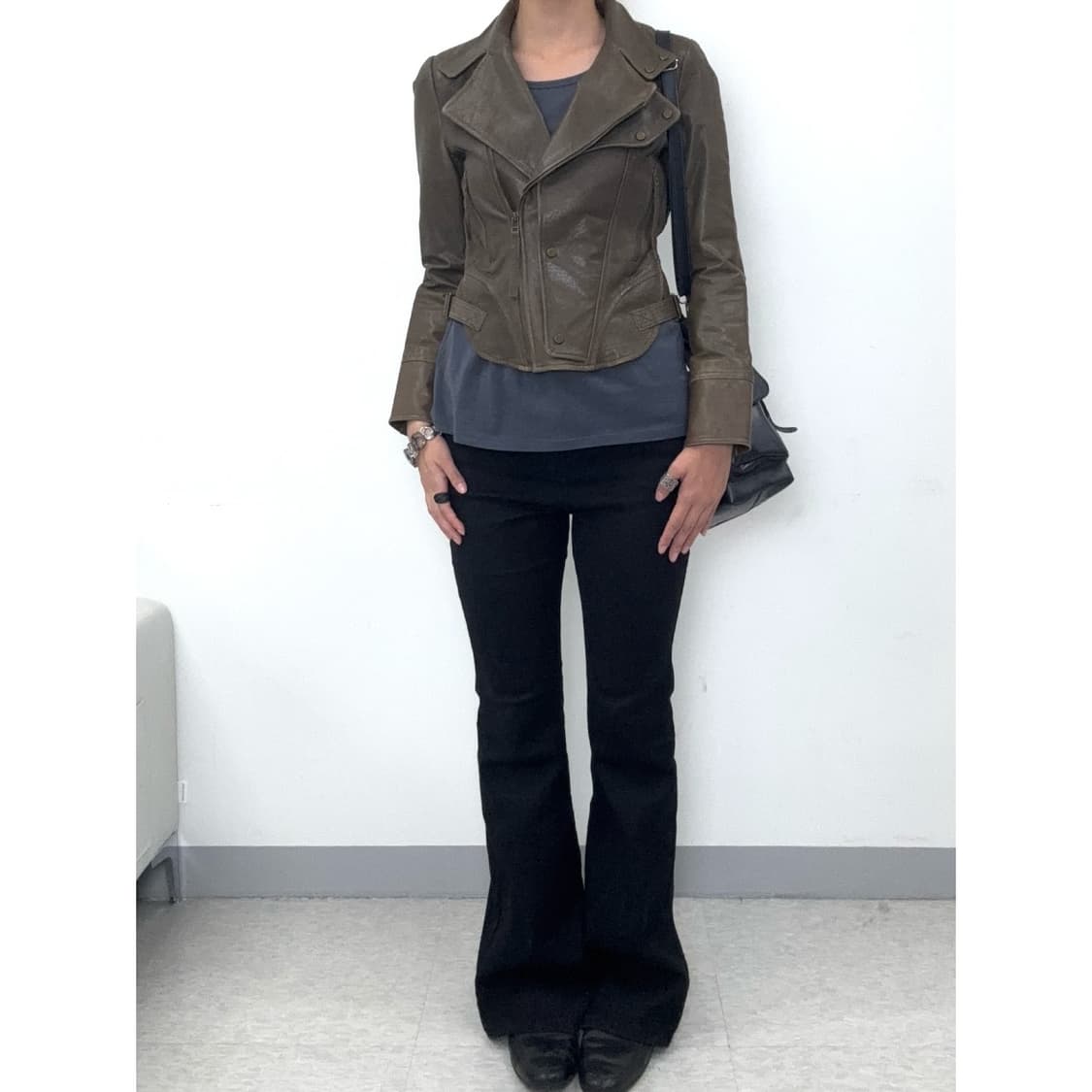 빈티지 브라운 리얼 레더 자켓 락시크 상품이미지3