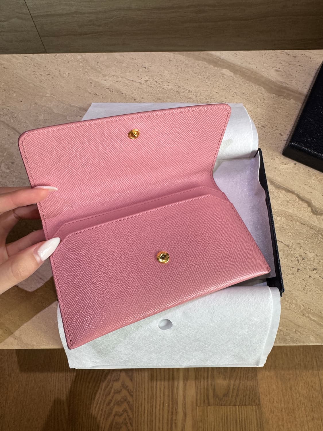 프라다 사피아노 핑크 지갑 상품이미지5