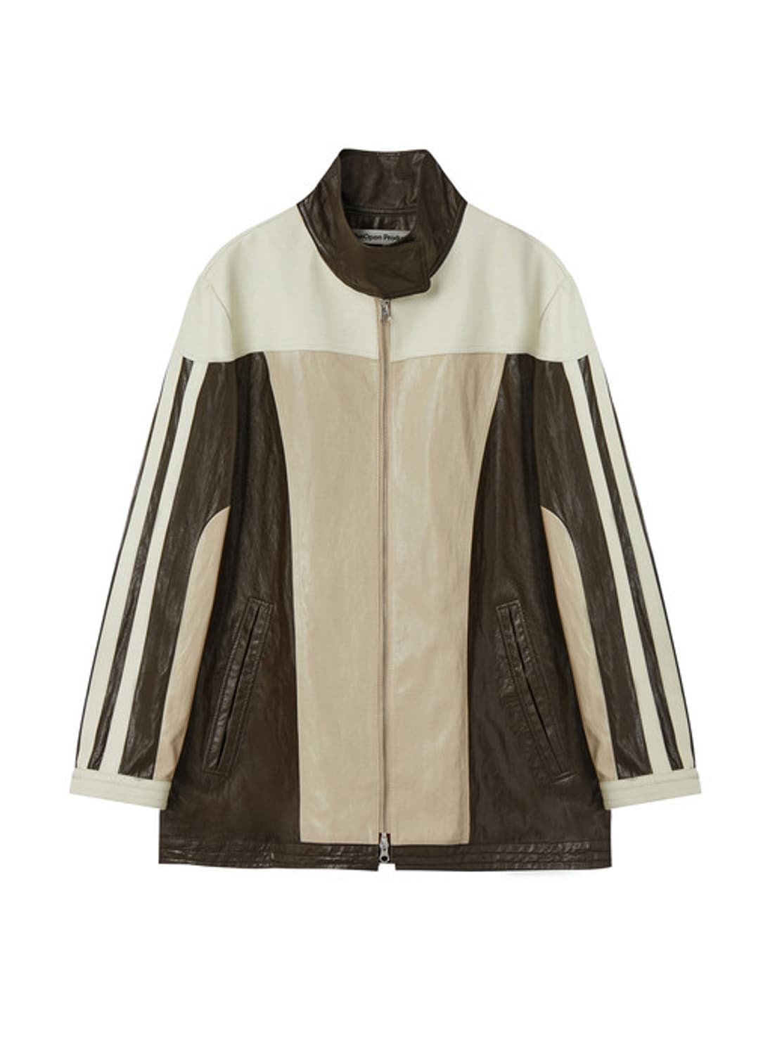 Open yy 더오픈프로덕트 레더 바이커 자켓 panelled biker 상품이미지3