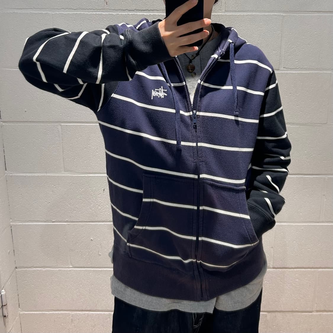 Stussy Stripe Zip-Up Hoodie 상품이미지4