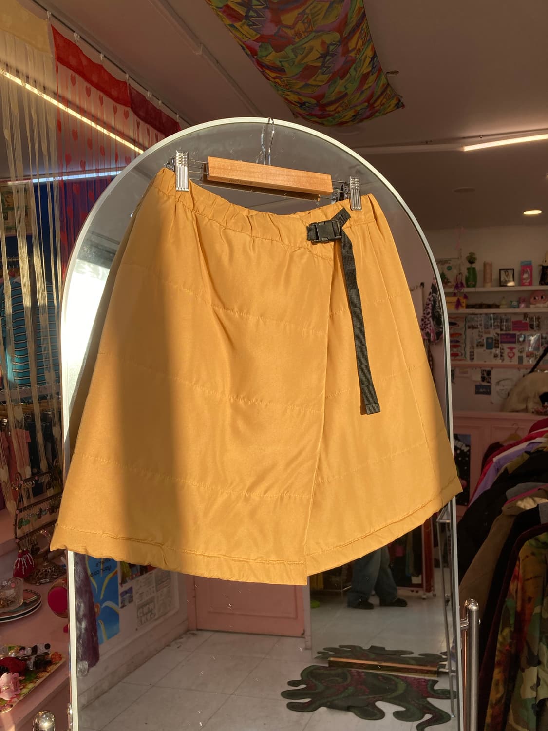 머스타드 패딩 미니 스커트 상품이미지1