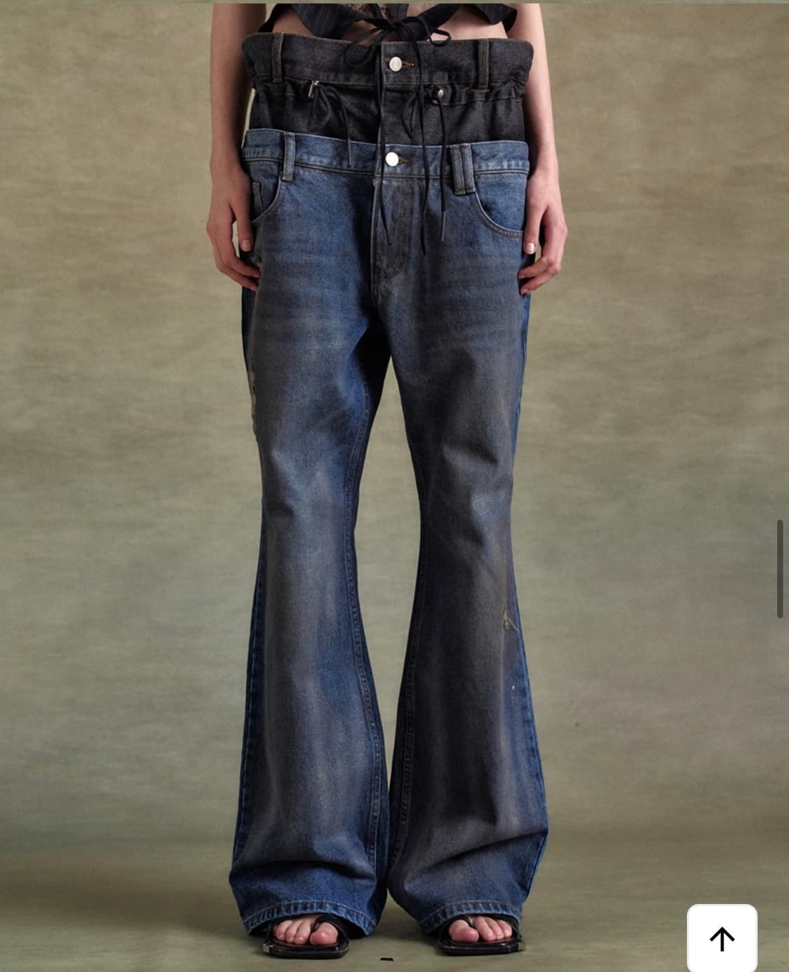 앤더슨벨  더스티 스프레이 더블 웨이스트 팬츠 처분 상품이미지1