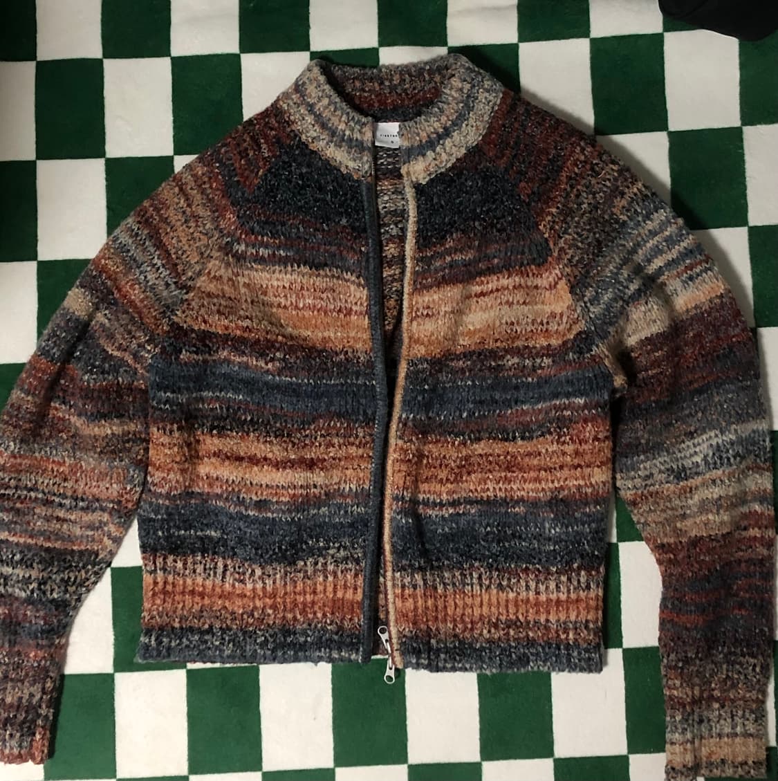 빈티지 투웨이 니트 집업 상품이미지3