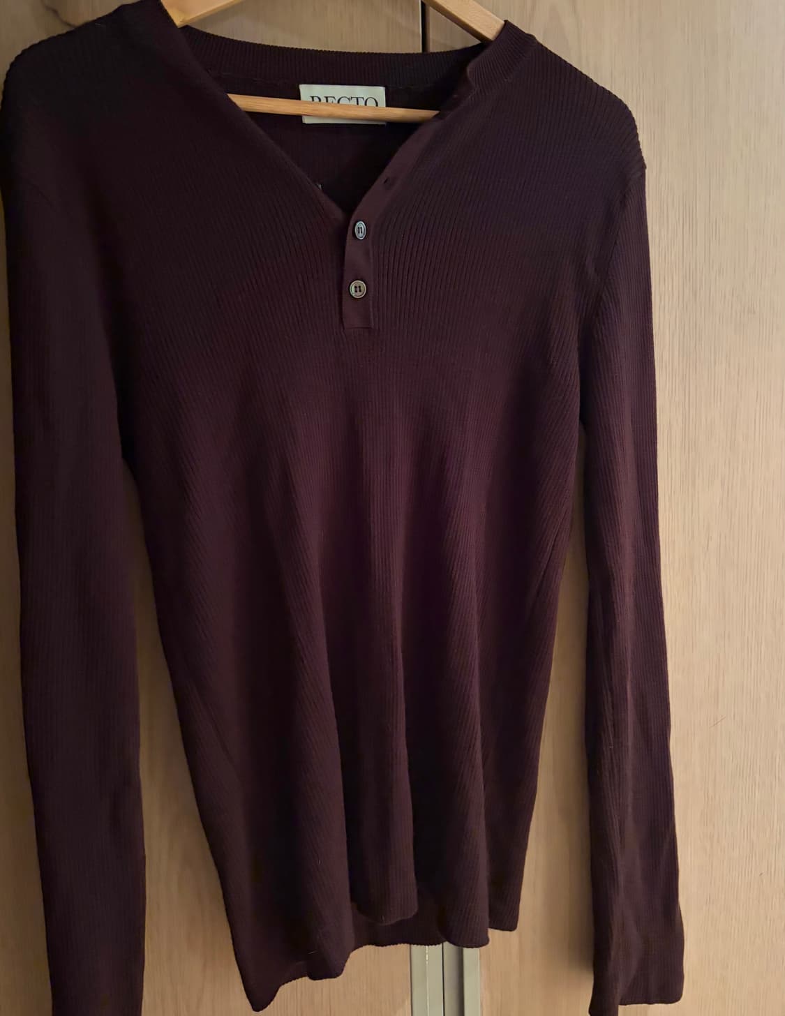 렉토 자카드 헨리넥니트 브라운 (M)  상품이미지5