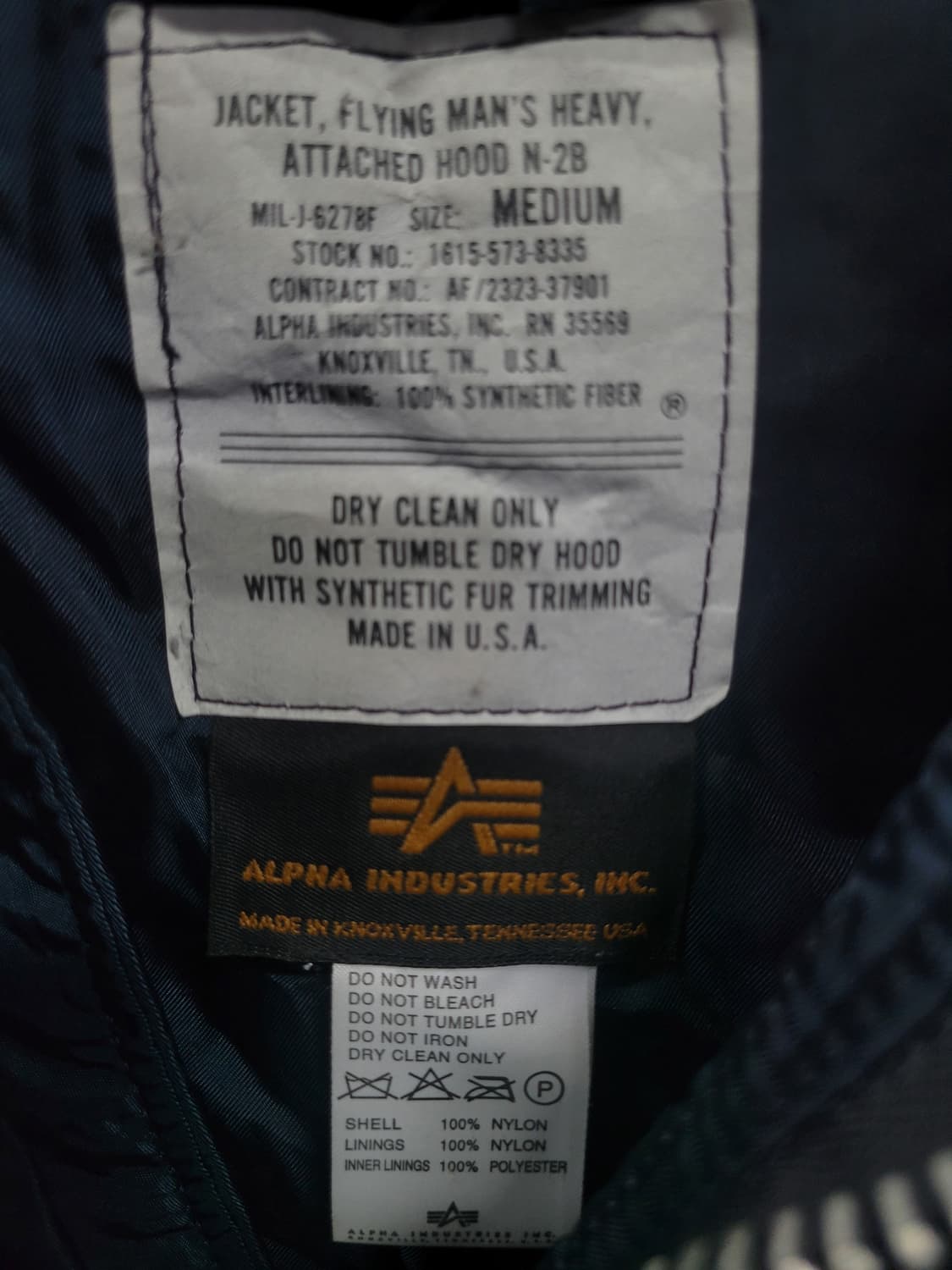 알파 인더스트리 N2B USA 아카이브 플라이트 자켓 상품이미지6