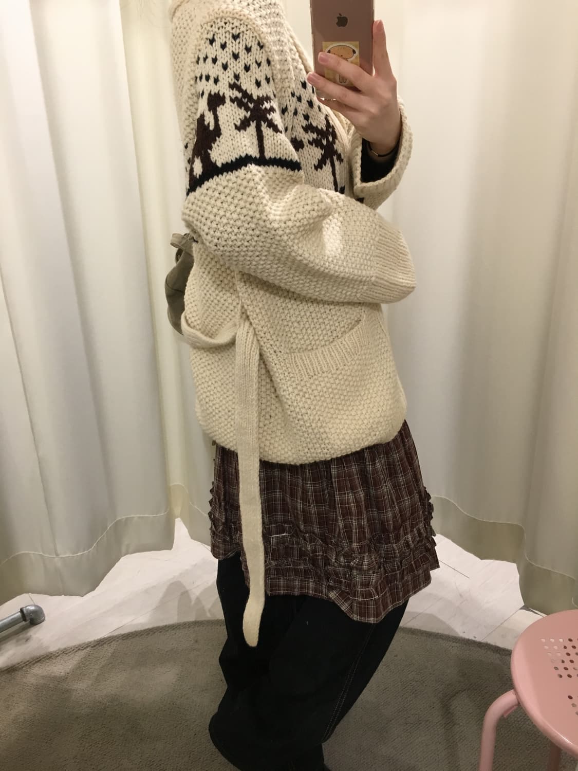 오버핏 노르딕 숄카라 니트 집업 상품이미지4