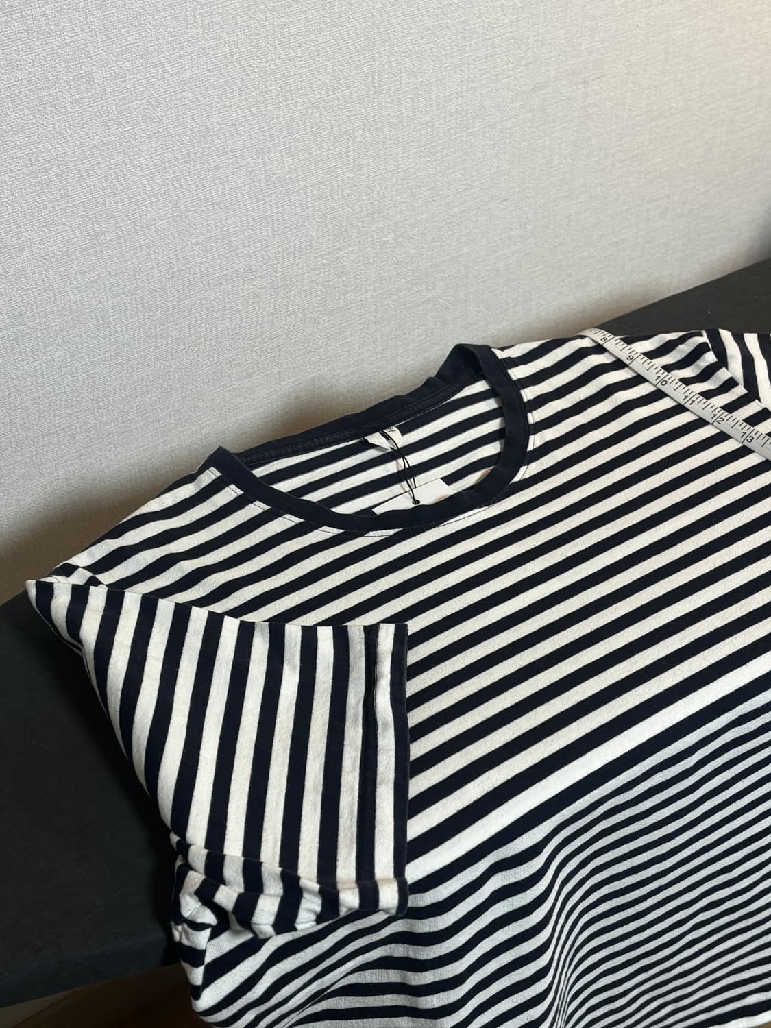 택포/A+급) 아르켓 스트라이프 반팔 티셔츠 네이비 화이트 상품이미지1