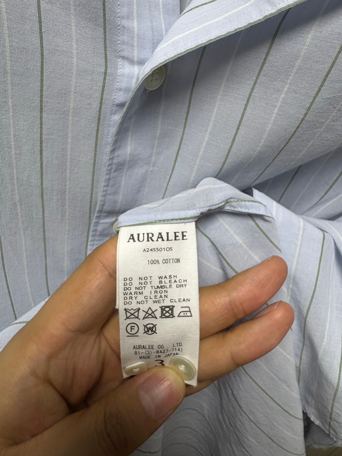 [3] 오라리 하드트위스트 스트라이프 셔츠 블루 상품이미지9