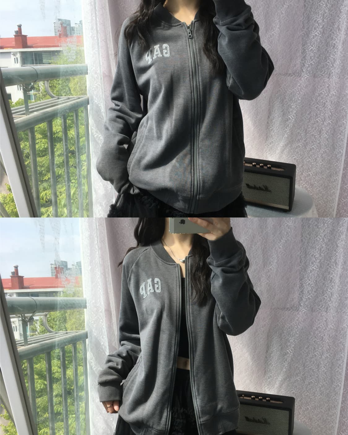 GAP charcoal zip up 상품이미지2