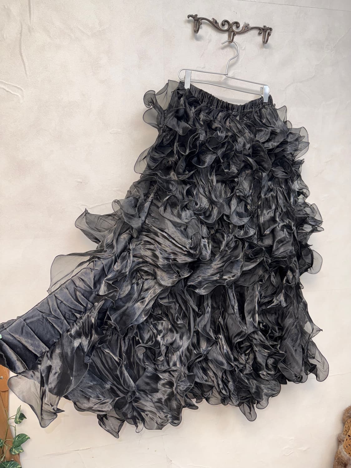 Black ruffle layered maxi cancan skirt 상품이미지2