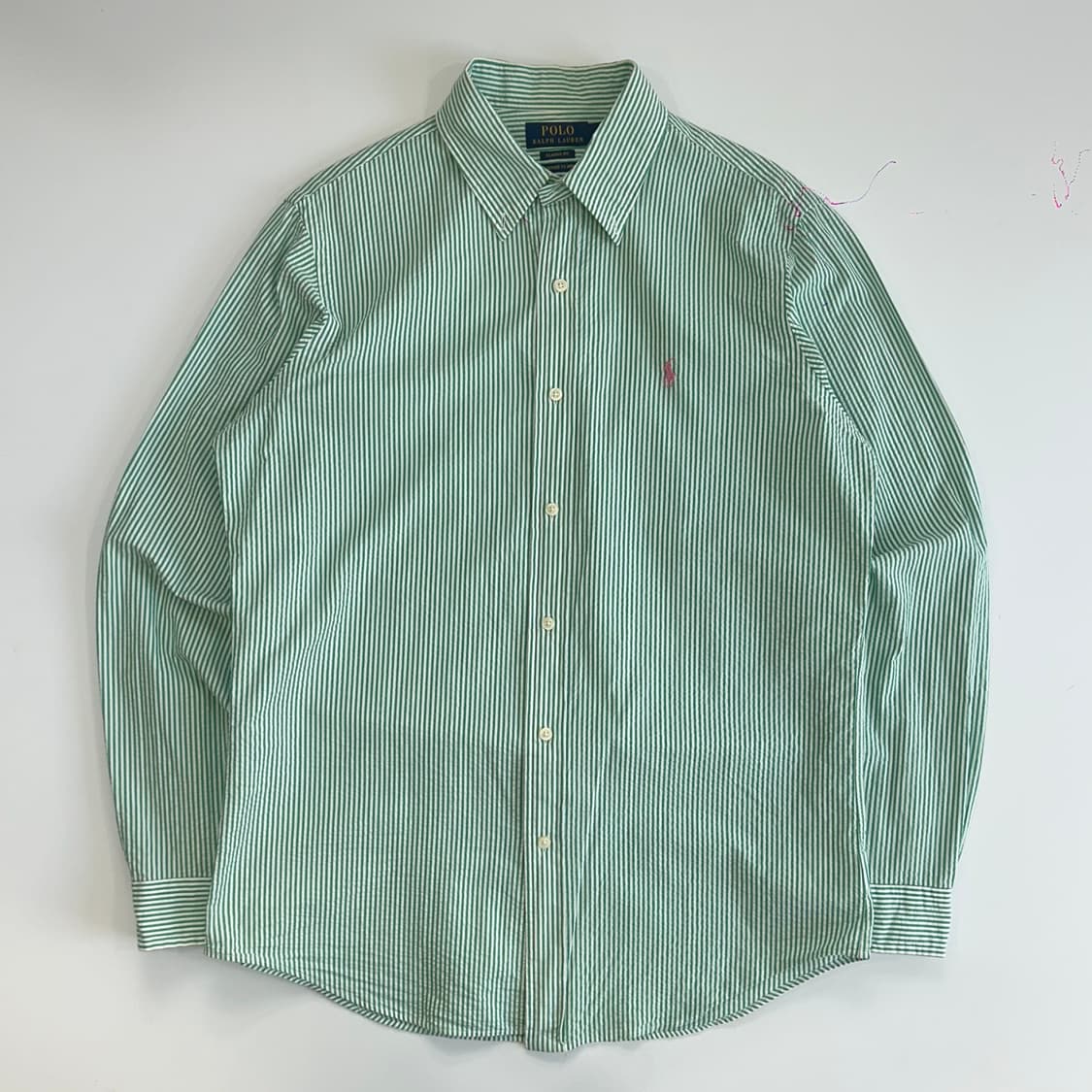 Polo 폴로 핑크포니 그린 스트라이프 셔츠 상품이미지3