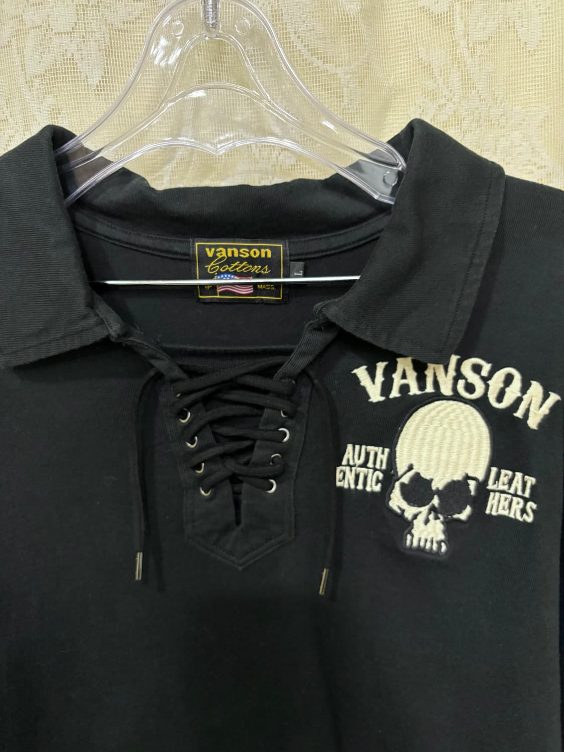 밴슨레더 스컬자수 긴팔티 상품이미지3