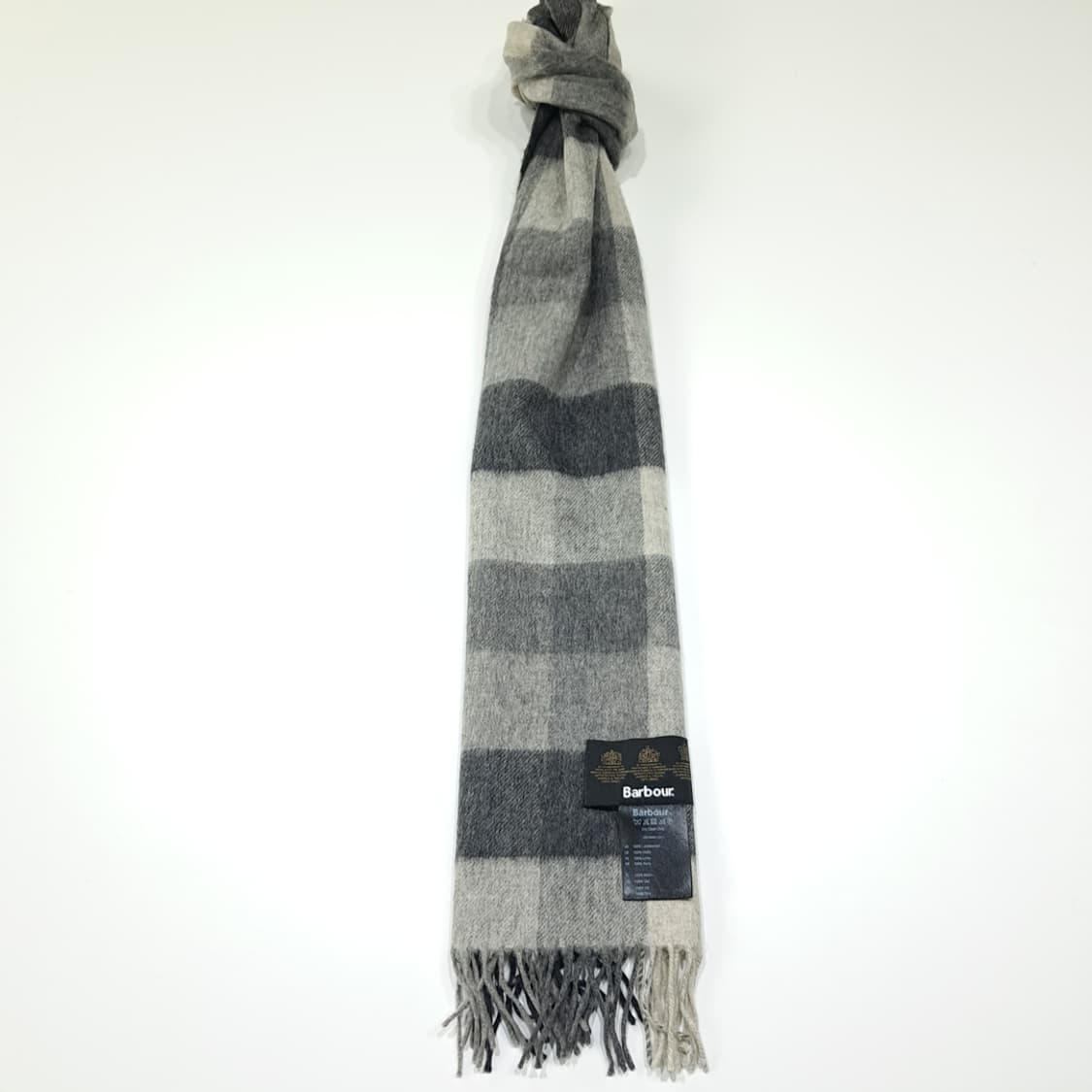 MX630 바버 00s 램스울 버팔로 체크 차콜 머플러 목도리 상품이미지3