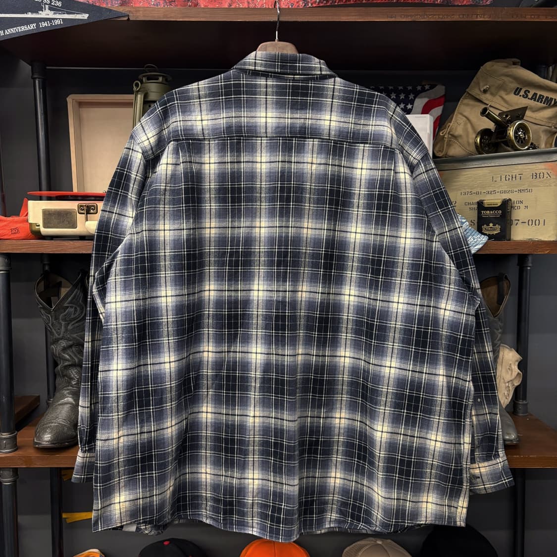 빈티지 칼하트 해링본 체크 플란넬 워크셔츠 오리지널 핏 빅사이즈 N742 상품이미지2