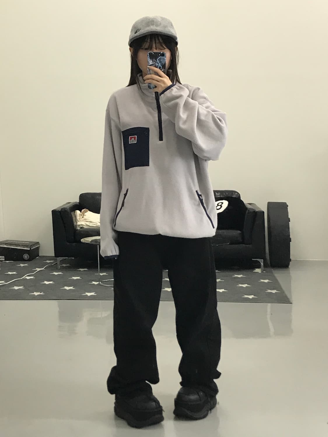 벤 데이비스 후리스 하프 반집업 상품이미지1