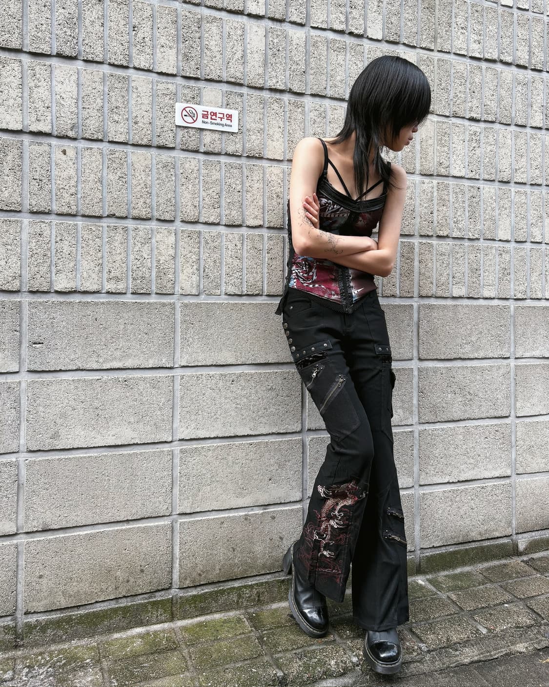 오즈온 오리엔탈 고딕 매쉬 부츠컷 팬츠 상품이미지1