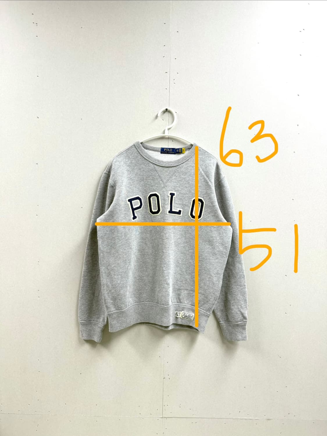 공용 XS / 폴로 랄프로렌 빅로고 맨투맨 그레이/네이비로고 상품이미지8