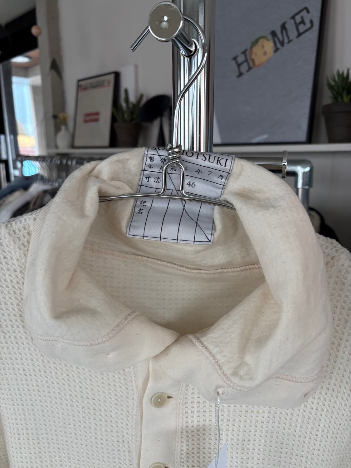 Soshiotsuki 소시오츠키 와플 헨리넥 니트 슬리브 상품이미지4