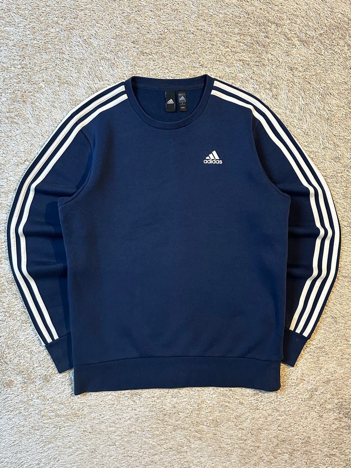 아디다스 ADIDAS 삼각로고 사이드라인 맨투맨 네이비 상품이미지1