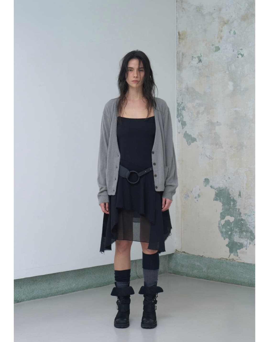 베르소 애쉬메트릭 울 드레스 블랙 상품이미지2