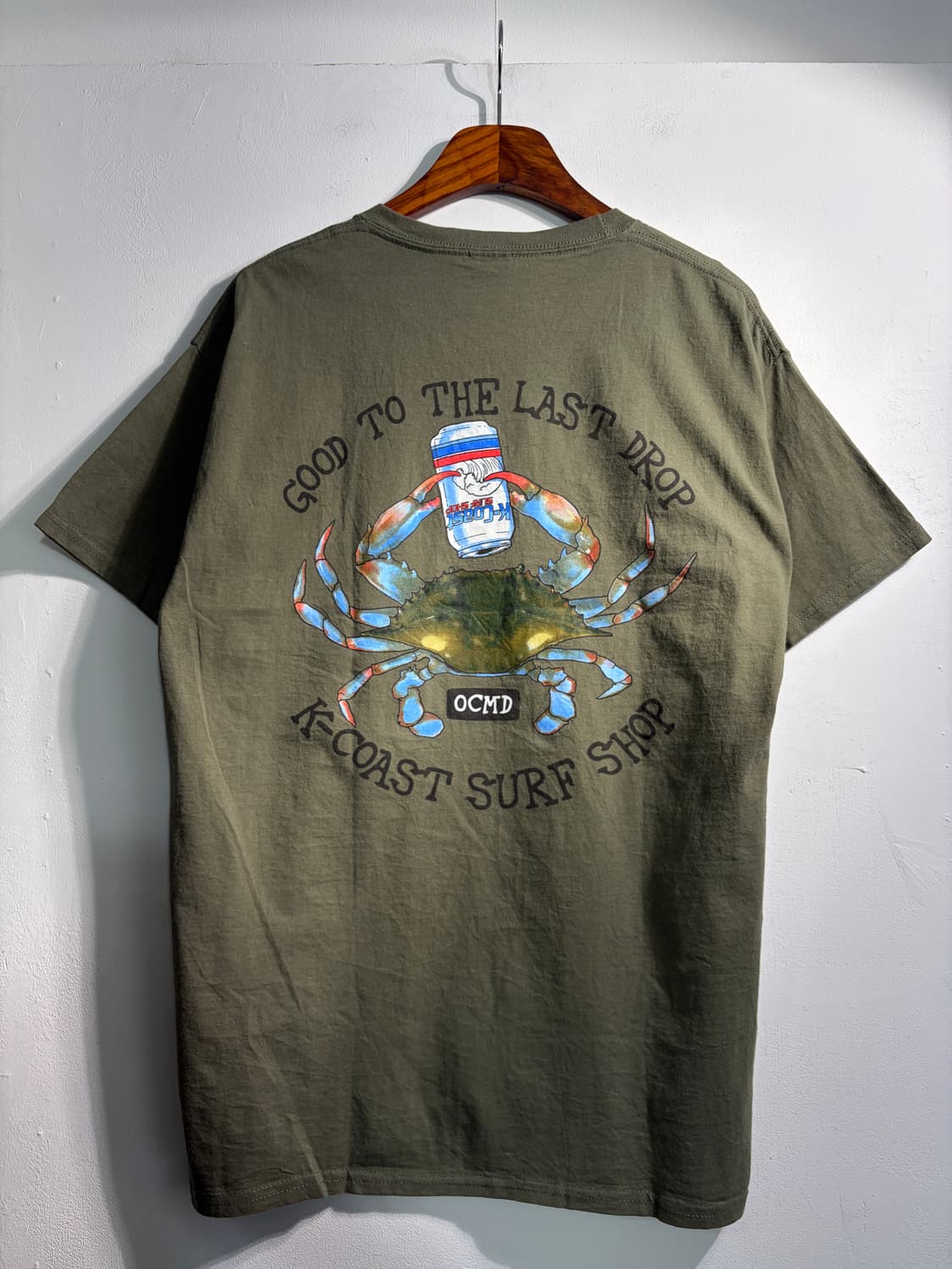 만원샵) 빈티지 카키 반팔티 L C304 상품이미지2