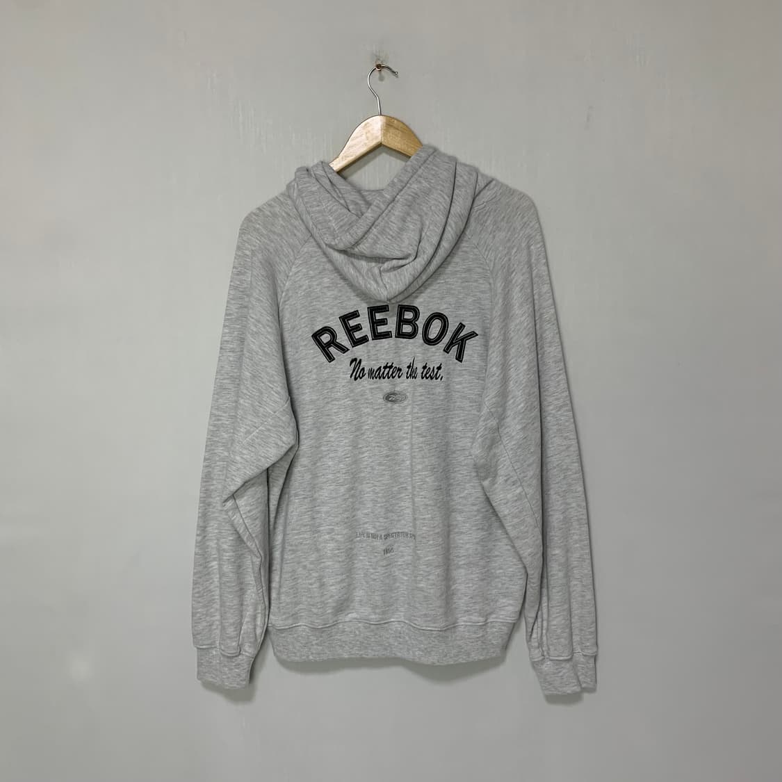 리복 백 로고 프린팅 베이직 후드티 그레이 L 남녀공용 빈티지 상품이미지5