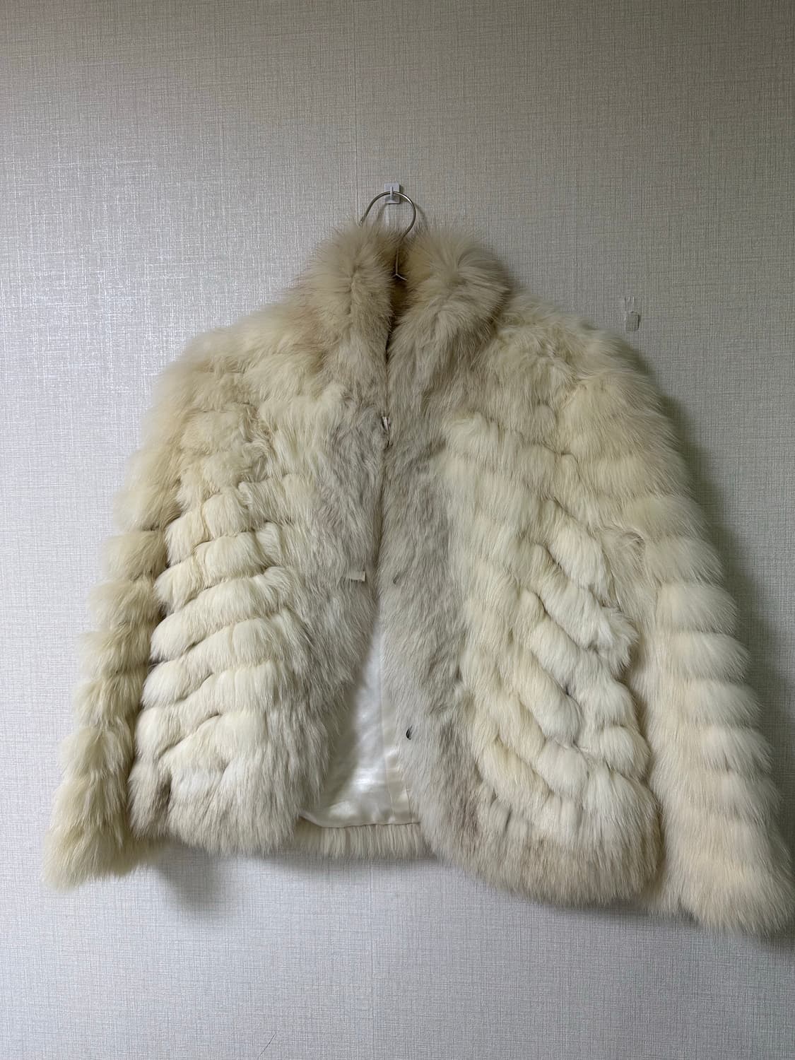 사가폭스 화이트브라운 믹스 더플코트퍼자켓 상품이미지1