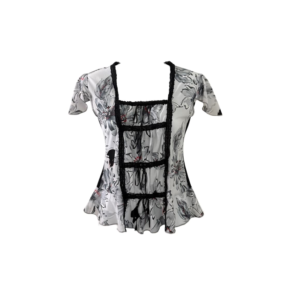 lace trimmed floral blouse 상품이미지6
