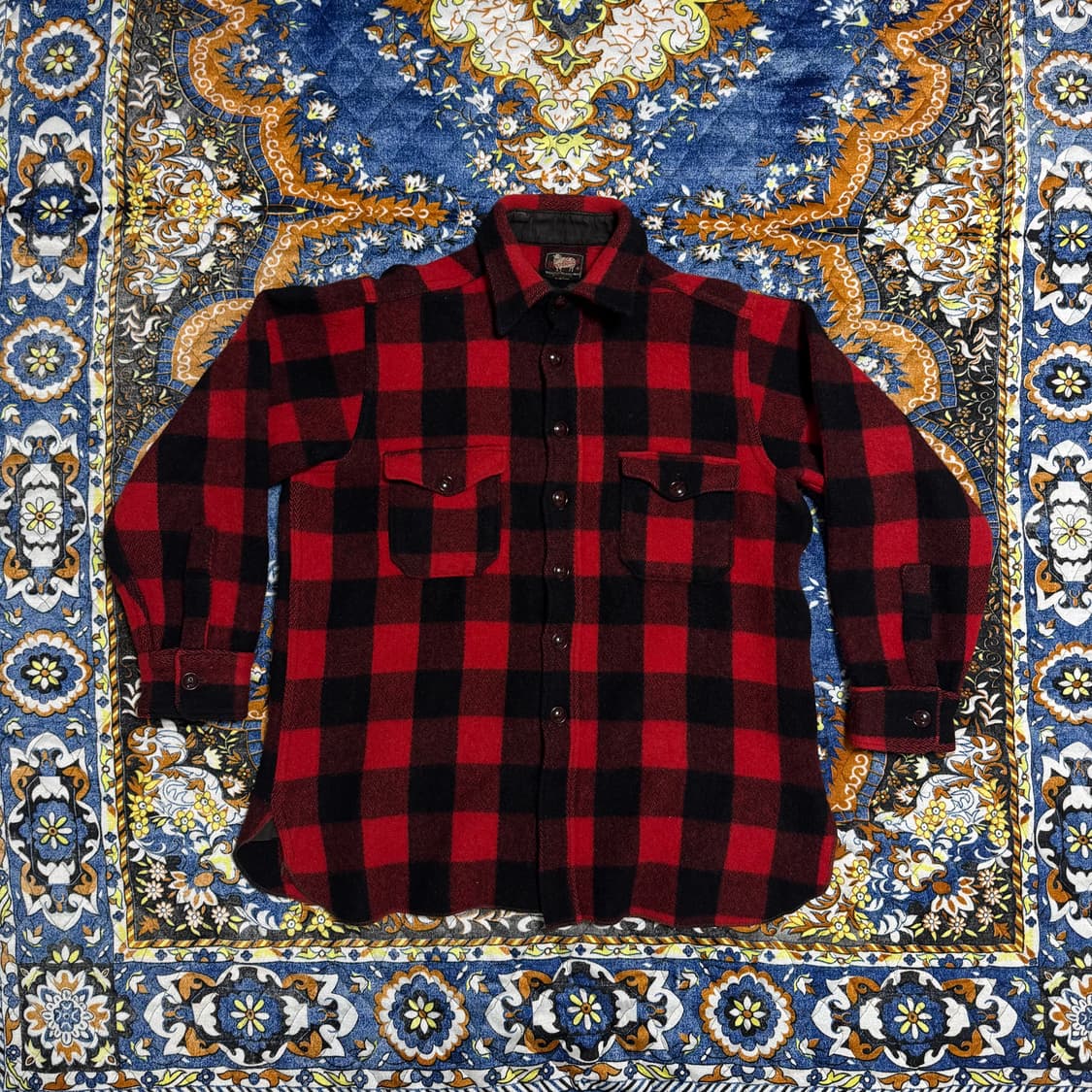 빈티지 4-50s USA 울리치 타탄 버팔로 체크셔츠 상품이미지1