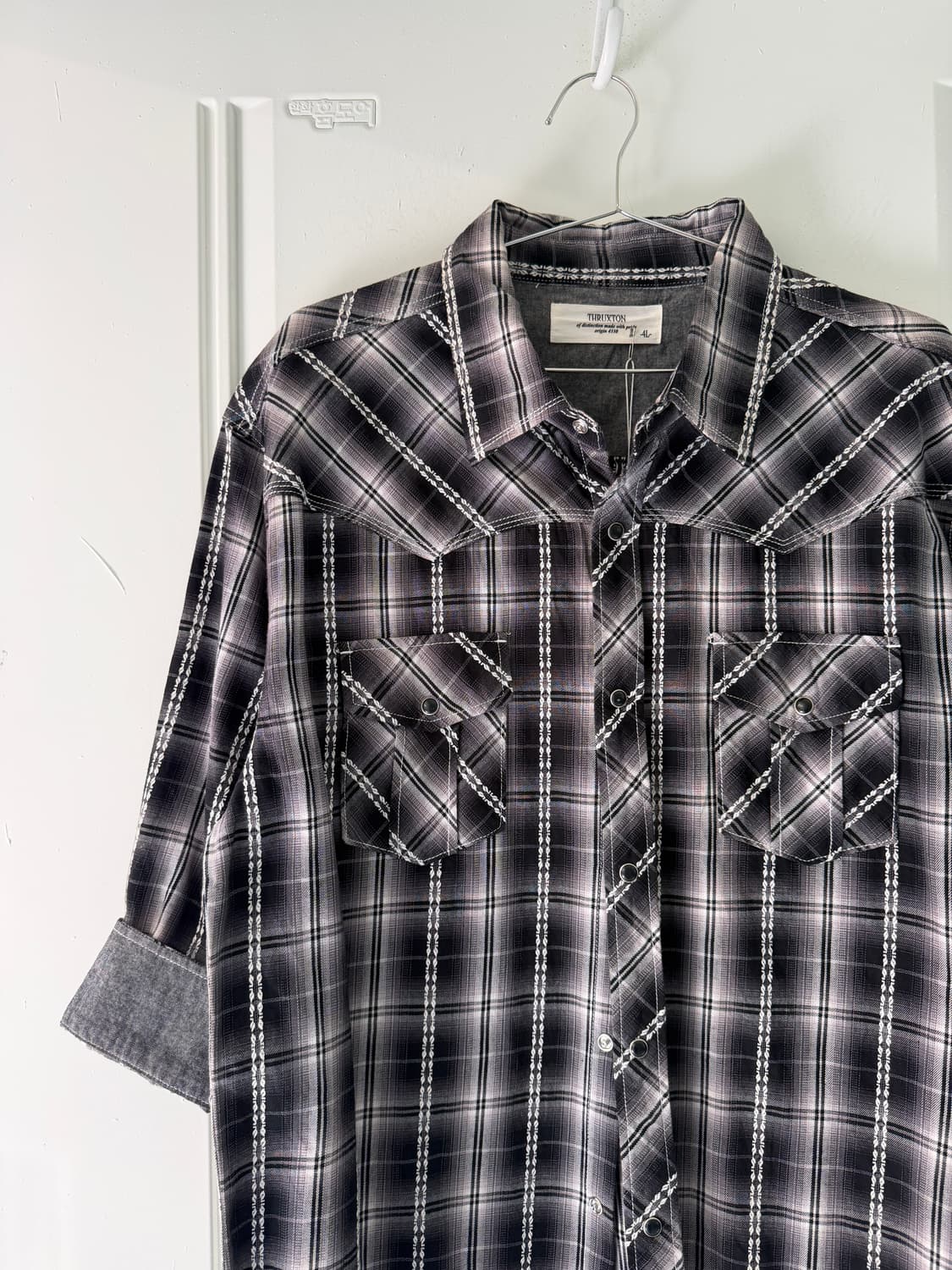 일본빈티지 블랙 체크 웨스턴 원피스 상품이미지6