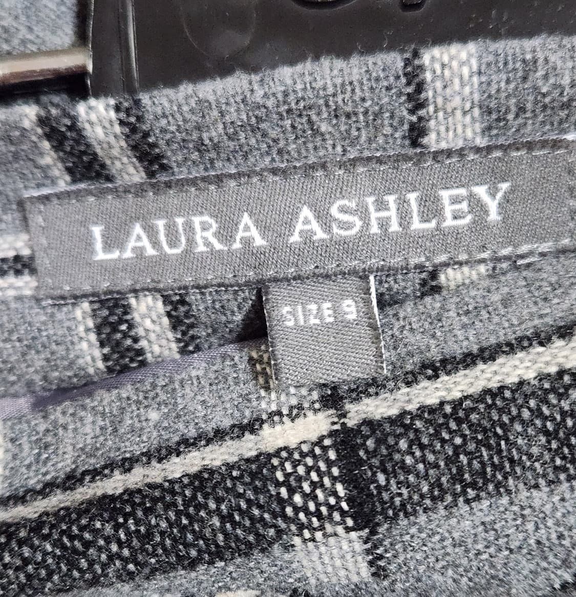 로라애슐리 그레이 패턴 체크 롱스커트 상품이미지2