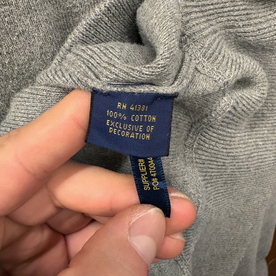 신형라벨 폴로 랄프로렌 피마코튼 스웨트 니트 V-인서트 그레이 N721 상품이미지7