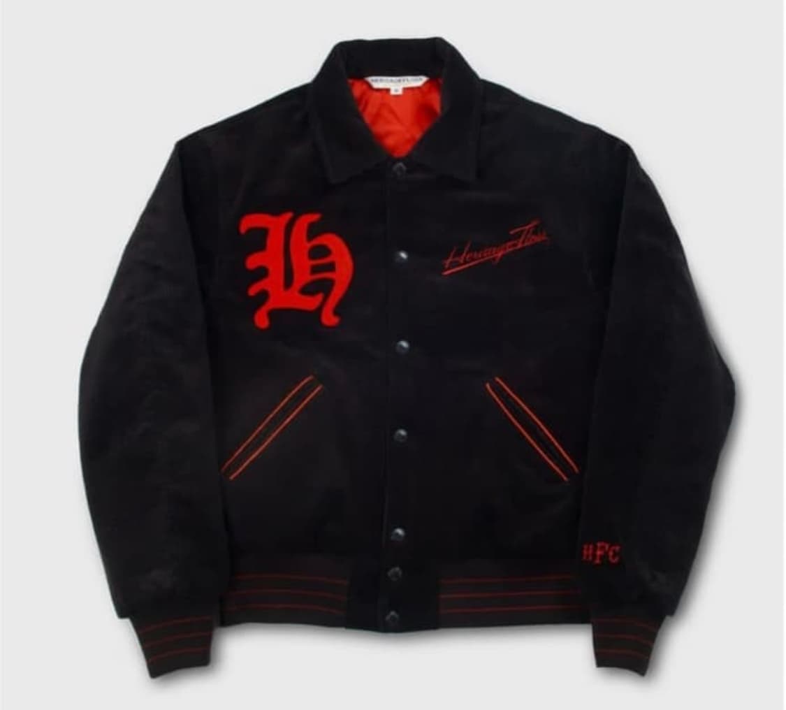 헤리티지플로스 코듀로이 바시티 자켓 블랙레드 L 상품이미지2