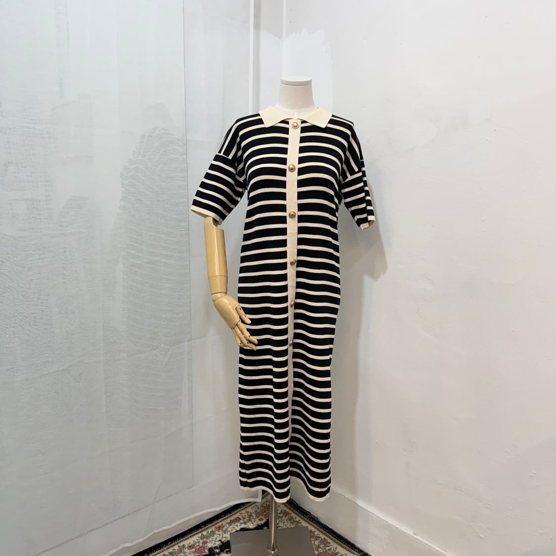 반팔 스트라이프 줄무늬 니트원피스 반팔원피스 4459 상품이미지1